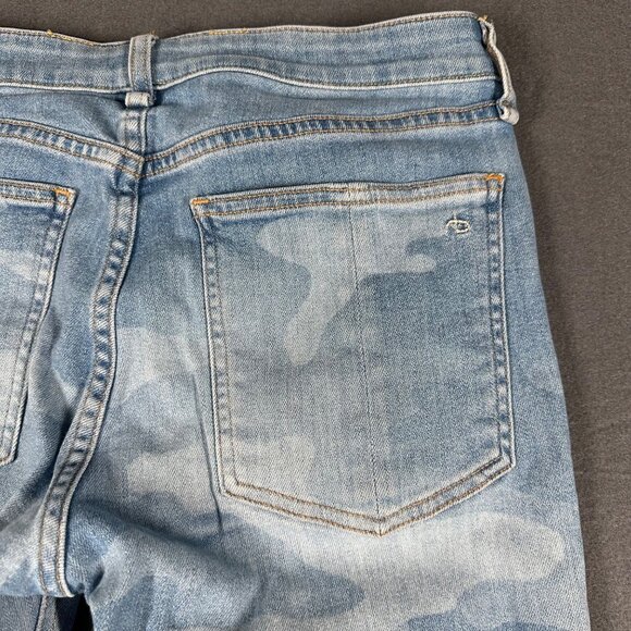 Rag & Bone Womens 28 Cate Mid Rise Ankle Skinny Blue Camo Cropped Jeans - Picture 13 of 14